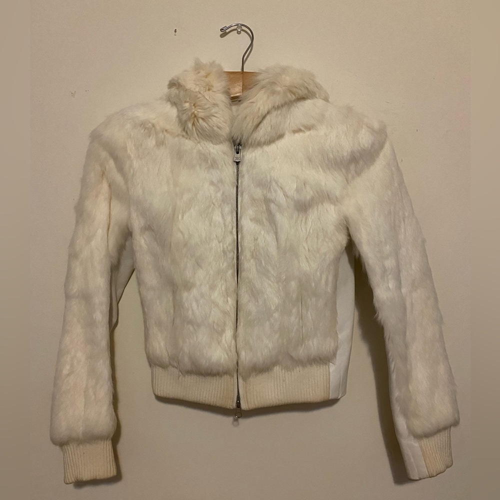 Armani Exchange Rabbit Fur zip hood for women